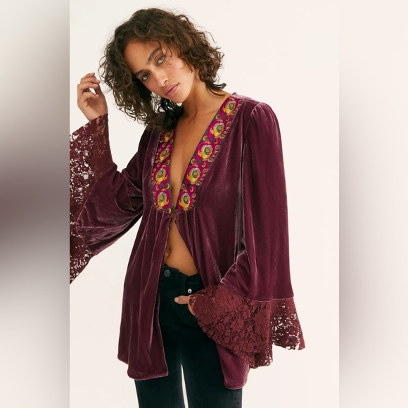 Free People Jackets & Blazers - COPY - Free People Wanderlust Velvet Jacket